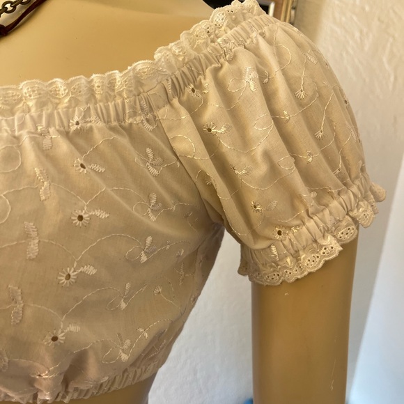 White Ruffled Crop Top - Picture 4 of 5